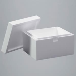 White THERMOCON EPS polystyrene box on grey background 36