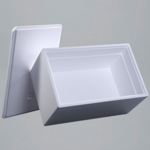 Weisse THERMOCON EPS Styropor Box auf grauem Hintergrund 66