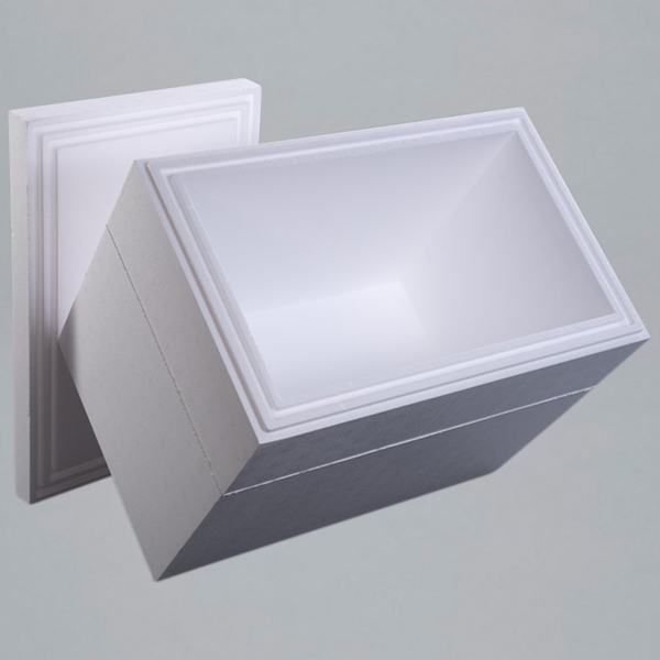 White THERMOCON EPS polystyrene box on grey background 68