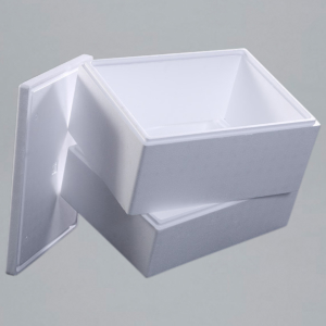 White THERMOCON EPS polystyrene box on grey background 71