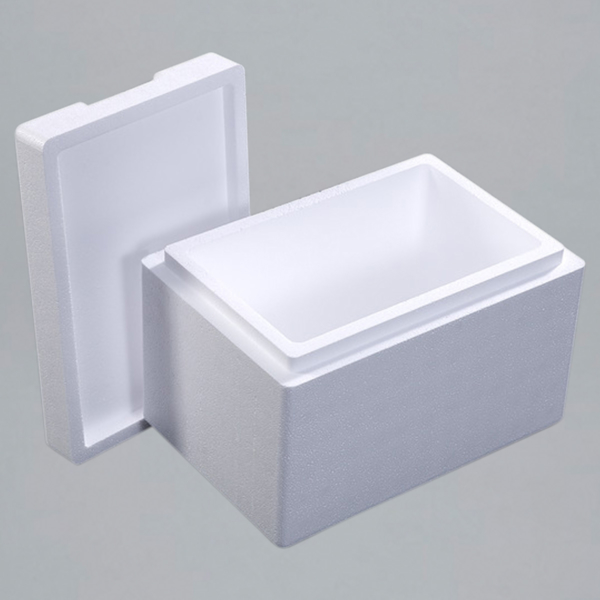 White THERMOCON EPS polystyrene box on grey background 91
