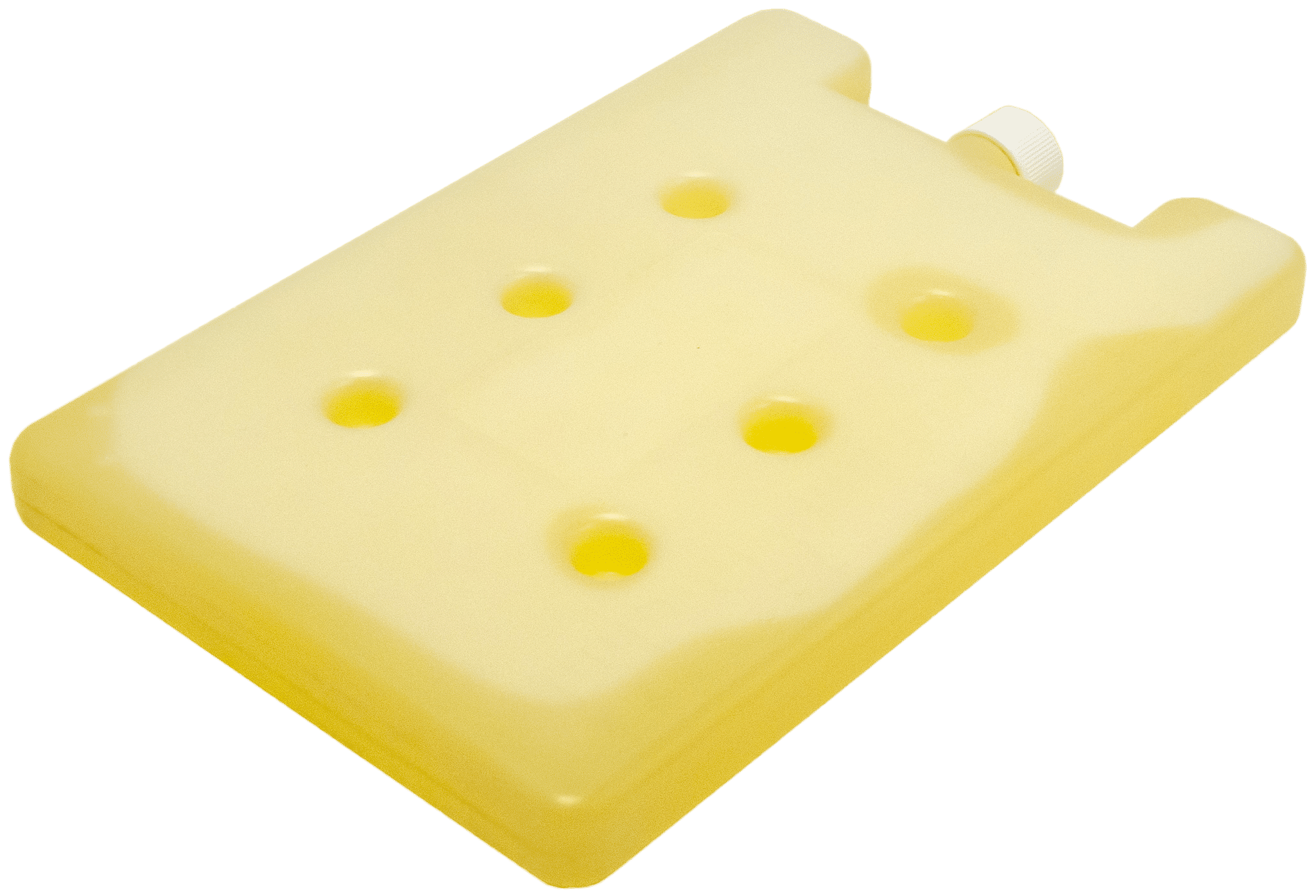 Gelber THERMOCON PCM-Kühlakku im Hartkunststoffgehäuse