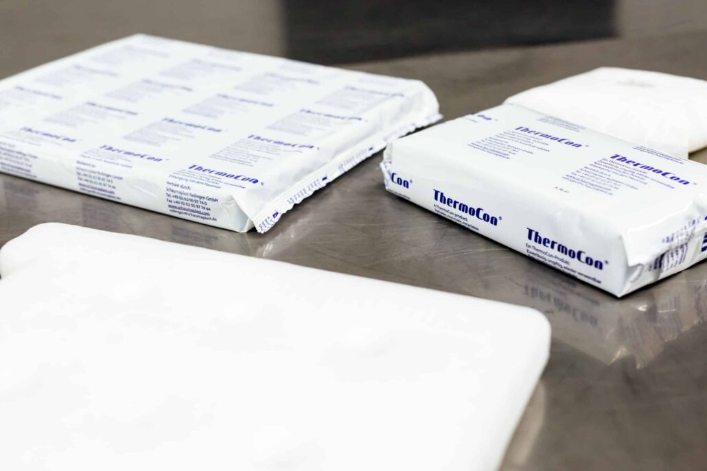 Rectangular THERMOCON foam bricks in sealed film casings