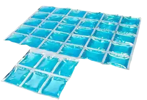 Due tappetini refrigeranti blu con struttura multicella