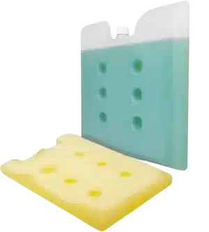 Accumulatori termici PCM turchese e giallo